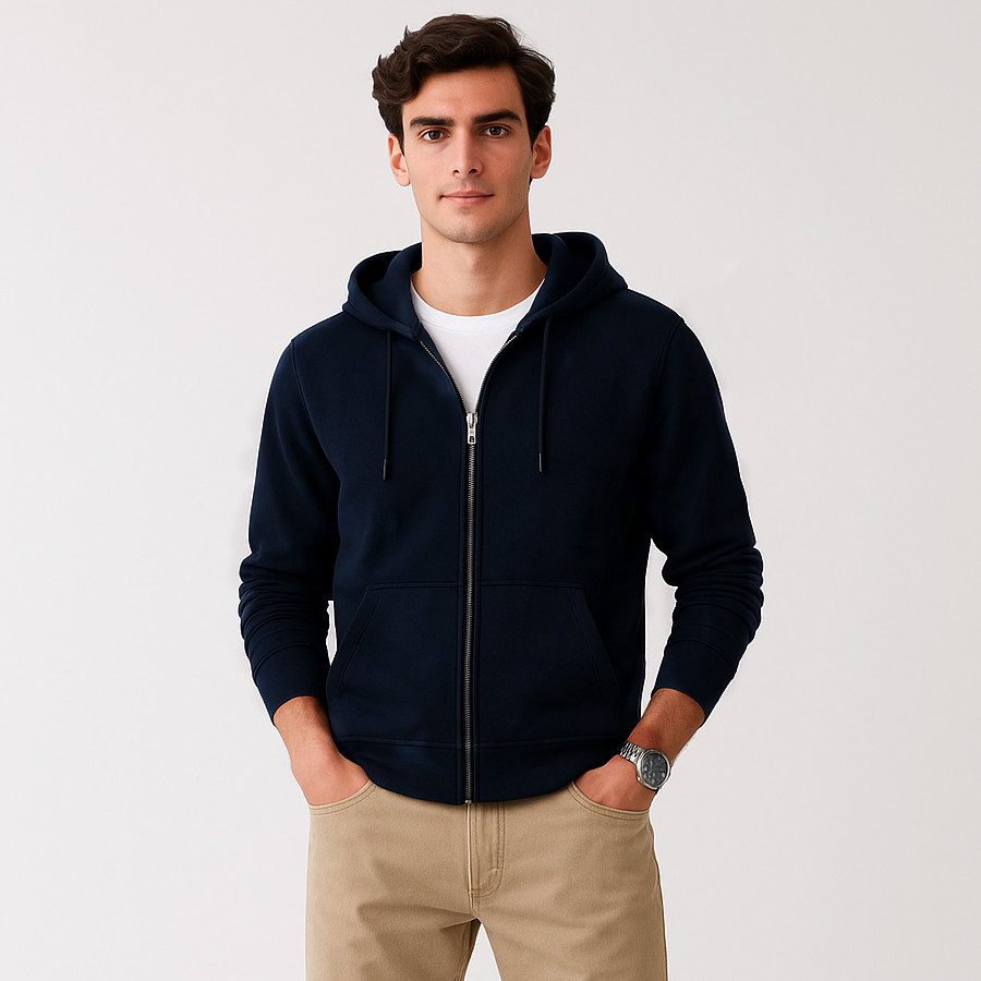 Zip-up hoodie - navy-blue