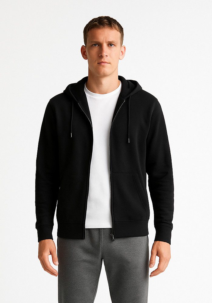 Zip-up hoodie - black